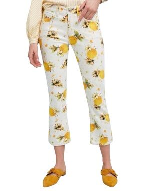 Anthropologie Pilcro and the Letterpress High Rise Bootcut Lemon Print Jeans 28
